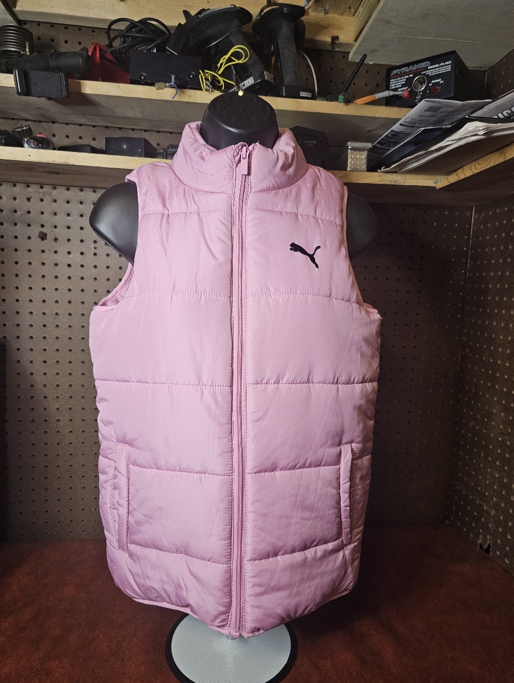 Puma Pink Puffer Vest NWT Size lg